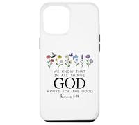 Christian Bible Verse Romans 8:28 We Know God Works for Good Carcasa para iPhone 12 Pro MAX
