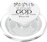 Christian Bible Verse Romans 8:28 We Know God Works for Good PopSockets PopGrip para MagSafe