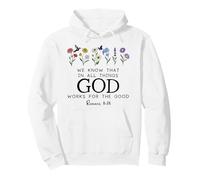 Christian Bible Verse Romans 8:28 We Know God Works for Good Sudadera con Capucha