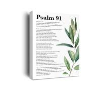 Christian Bible Verses Wall Decor, Inspirational Scripture Art and Psalm 91 Canvas for Church Office(Unframed,12x18inch(30x45cm))