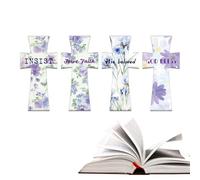 Christian Bookmarks, Flower Bible Magnetic Bookmarks, Inspirational Reading Accessories, Sturdy Page Holders for Christmas, Birthday, School, Office, Church, Student, Women, 6x3cm