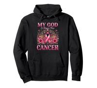 Christian Breast Cancer Warrior Mi Dios es más Grande Que el cáncer Sudadera con Capucha