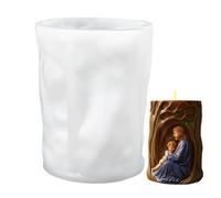 Christian Candle Mold - Silicone Jesus Soap Moulds, Easy Release Flexible Craft Mold, Reusable Design for Wax Resin Gypsum Fondant | Christmas Decoration Plaster Soap Candle Making Craft