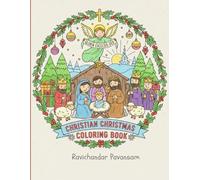 christian christmas coloring book: 50 Cute And Easy Christmas Coloring in Cute Style Including Santa, And Other Festive Elements For Kids