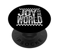 Christian Christmas Joy to The World, Retro, navideño a Cuadros PopSockets PopGrip Adhesivo