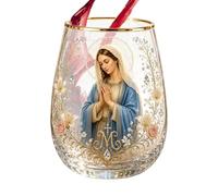 Christian Coffee Cups - Flower Collectible Glassware | 400ml Jesus Ergonomic Non-Slip Glass For Tea Beverage Whiskey Beer Home Bar Party Gathering Dining Table