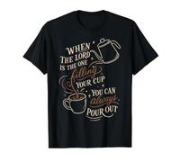 Christian Coffee Faith Cita Humor matutino para creyentes Camiseta gráfica económica, Hombre, Negro, S