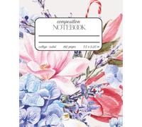 Christian College Ruled Composition Notebook for Women, Teens: Christmas Flowers & Candy Canes Aesthetic Journal for School, College, Work & Office