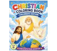 Christian Coloring Book, 32 Coloring Pages, Beautiful Easy Coloring Pages, Relaxing Coloring Book: Children's Edition