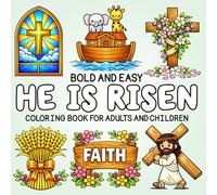 Christian Coloring Book for Adults and Children: Relaxing and Simple Large Print Designs