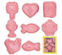 Christian CookieCutters - Sacred Worship Baking Set, Inspired Pastry Shapers, Church Occasion Cookie Decoration Equipment, Religious Celebration Forming For Easter Halloween Christmas