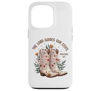 Christian Cowgirl Boots Proverbios 16:9 Verso de la Biblia Western Carcasa para iPhone 13 Pro