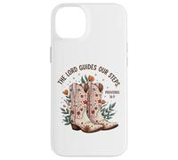 Christian Cowgirl Boots Proverbios 16:9 Verso de la Biblia Western Carcasa para iPhone 14 Plus