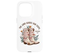Christian Cowgirl Boots Proverbios 16:9 Verso de la Biblia Western Carcasa para iPhone 15 Pro