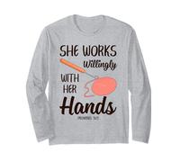 Christian Crochet Idea - Ella Trabaja voluntariamente con Sus Manos Manga Larga