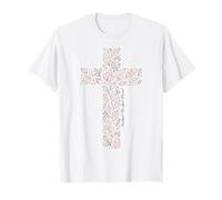Christian Cross tee Hojas de otoño Grateful Thankful Blessed Camiseta