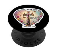 Christian Day Care Caregiver Cuidado de niños es mi Biblia ministerial PopSockets PopGrip Adhesivo