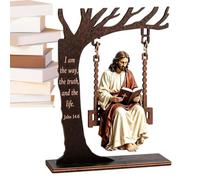 Christian Decor | 2d Jesus Reading Bible On Swing Religious Table Decoratio