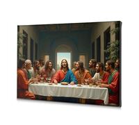 Christian Easter Decor The Last Supper: A Modern Interpretation - Lienzo decorativo para baño, decoración de pared (30 x 40 cm)