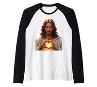 Christian Faith and Love, Harmony and Spiritual Connection Camiseta Manga Raglan