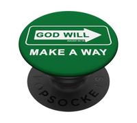 Christian Faith Inspirational Reminder - God Will Make a Way PopSockets PopGrip Adhesivo