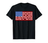 Christian Faith John 3:16 Bible Verse USA Flag of America Camiseta
