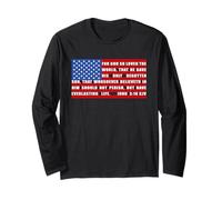 Christian Faith John 3:16 Bible Verse USA Flag of America Manga Larga
