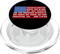 Christian Faith John 3:16 Bible Verse USA Flag of America PopSockets PopGrip para MagSafe