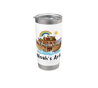 Christian Faith Noah's Ark - Estudiante de escuela dominical Rainbow Vaso térmico de acero inoxidable de doble pared