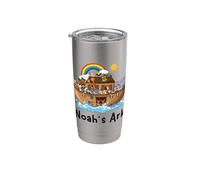Christian Faith Noah's Ark - Estudiante de escuela dominical Rainbow Vaso térmico de acero inoxidable de doble pared