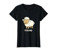 Christian Faith - Oveja perdida, Ahora encontrada. Camiseta gráfica económica, Mujer, Negro, S