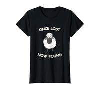 Christian Faith - Oveja perdida, Ahora encontrada. Camiseta gráfica económica, Mujer, Negro, S