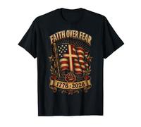 Christian Faith Over Fear Jesus Cross Versículo religioso de la Biblia Camiseta