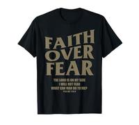 Christian Faith Over Fear Shirt Men Jesus Religious Shirts Camiseta