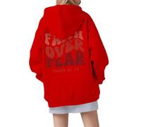 Christian Faith Over Fear - Sudadera con capucha para mujer, ajuste holgado, diseño gótico de Jesús, ropa con texto en inglés "I Love Jesus", con cordón y capucha, suéteres con forro polar