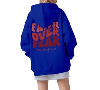 Christian Faith Over Fear - Sudadera con capucha para mujer, ajuste holgado, diseño gótico de Jesús, ropa con texto en inglés "I Love Jesus", con cordón y capucha, suéteres con forro polar