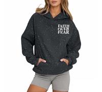 Christian Faith Over Fear - Sudaderas con capucha para mujer, letra Y2K, con capucha de Jesús Preppy, moda de Dios con capucha, trajes gráficos casuales, Workou Cool Religious Trust In The Lord