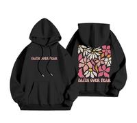 Christian Faith Over Fear Sudaderas con capucha para mujer Workou con capucha Jesús Preppy Sudadera con capucha I Love Jesus Trendy Letter Graphic Casual Clothes 2025 Soft Pray The Lord Trust In The