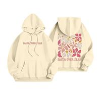 Christian Faith Over Fear Sudaderas con capucha para mujer Workou con capucha Jesús Preppy Sudadera con capucha I Love Jesus Trendy Letter Graphic Casual Clothes 2025 Soft Pray The Lord Trust In The