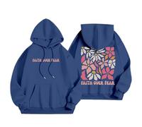 Christian Faith Over Fear Sudaderas con capucha para mujer Workou con capucha Jesús Preppy Sudadera con capucha I Love Jesus Trendy Letter Graphic Casual Clothes 2025 Soft Pray The Lord Trust In The