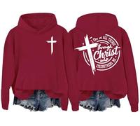 Christian Faith Sudaderas con capucha "I Can Do All Things Through Christ Who Strengthens Me", sudadera unisex con gráfico, Burdeos, M
