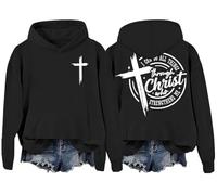Christian Faith Sudaderas con capucha "I Can Do All Things Through Christ Who Strengthens Me", sudadera unisex con gráfico, Negro, M