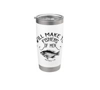 Christian Fisherman, Te Haré Pescadores De Hombres, KJV Vaso térmico de acero inoxidable de doble pared