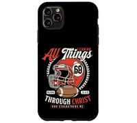 Christian Football Philippians 4:13 Versículo bíblico Motivacional Carcasa para iPhone 11 Pro MAX