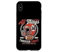 Christian Football Philippians 4:13 Versículo bíblico Motivacional Carcasa para iPhone XS MAX