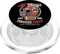 Christian Football Philippians 4:13 Versículo bíblico Motivacional PopSockets PopGrip para MagSafe