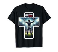 Christian Football Player Biblia Versículo Cita Filipenses 4:13 Camiseta