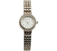 CHRISTIAN GAR Reloj de Pulsera para Mujer, Analógico de Cuarzo, Plateado, Esfera Blanca Redonda, Correa Extensible, Modelo CG-18971
