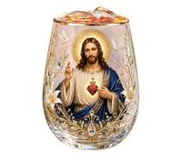 Christian Glass Coffee Mug - 400ml Glass, Ergonomic Handle, Non Slip Grip, Clear Beverage Cup | Tea Whiskey Beer Cup, Floral Gift Drinkware, Home Bar Kitchen Spiritual Use