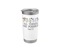 Christian God All Things Are Possible Mark 9:23 Religious Vaso térmico de acero inoxidable de doble pared